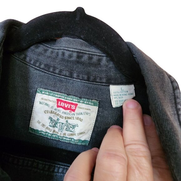 Levis Vintage Denim Button-Up Shirt L 100% Cotton Long Sleeve  Mens - Picture 3 of 3